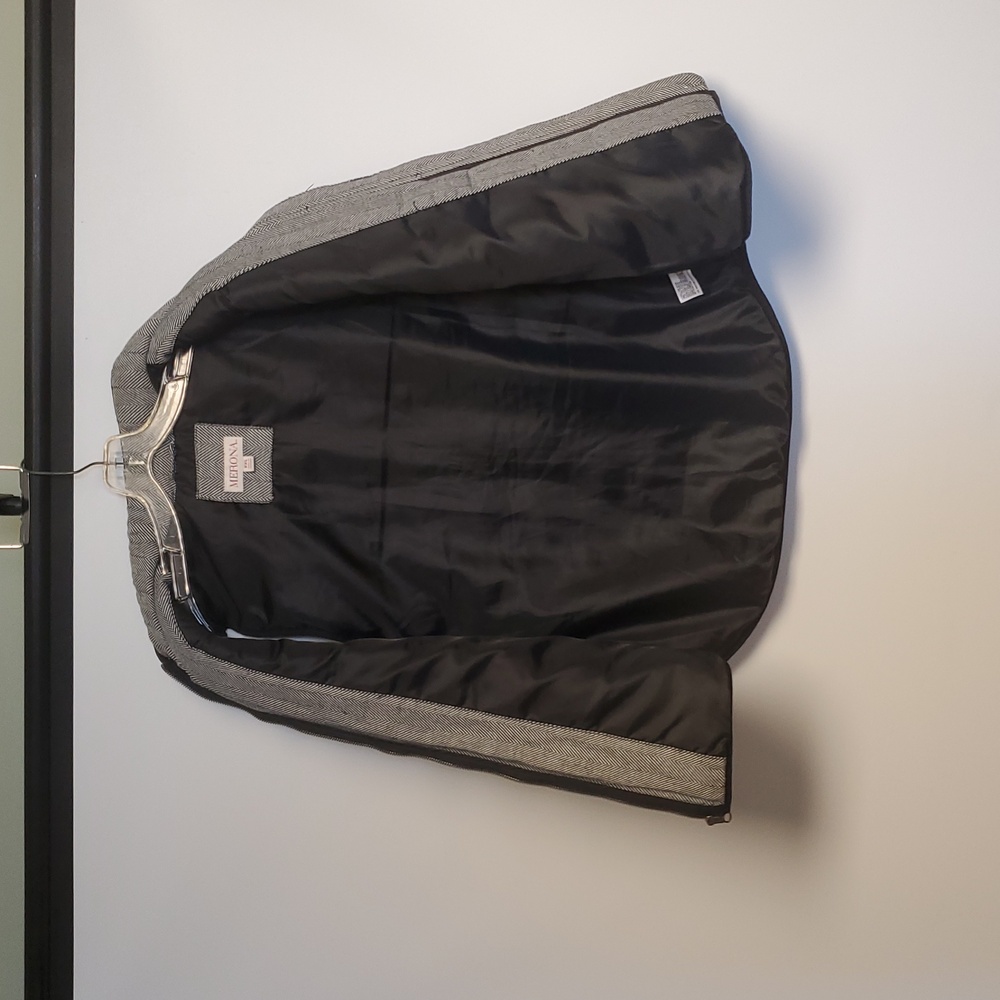 Merona Herringbone Black & White Quilted Vest Size XXL - Picture 6 of 8